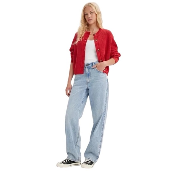Levi’s Baggy Dad Light Wash Relaxed Wide Straight Leg Denim Jeans SZ 30 X 30 - Picture 1 of 16
